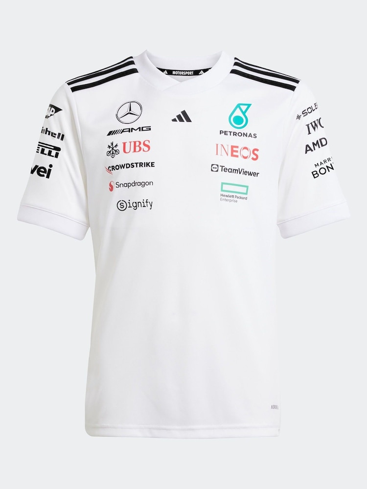 adidas White/Black Mercedes AMG Petronas Formula One Team Driver T-Shirt - Image 1 of 5