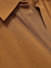 Reiss Mustard Astrid Jersey Open-Collar Bodycon Dress - Image 5 of 5