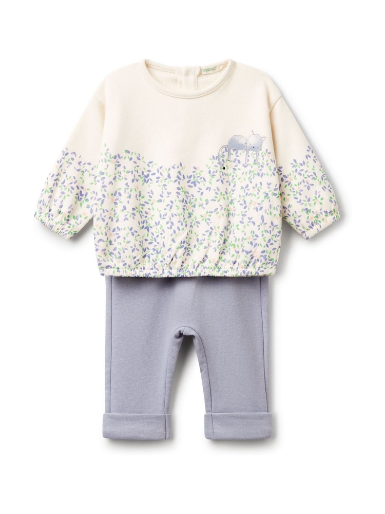 Benetton Baby Blue Stretch Fleece 2 Piece Set - Image 1 of 3 Benetton Baby Blue Stretch Fleece 2 Piece Set - Image 1 of 3