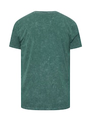 BadRhino Big & Tall Blue 100% Cotton Acid Wash T-Shirts 2 Pack - Image 5 of 6