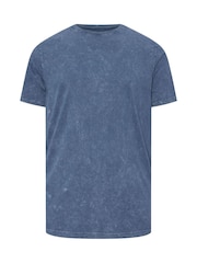 BadRhino Big & Tall Blue 100% Cotton Acid Wash T-Shirts 2 Pack - Image 6 of 6
