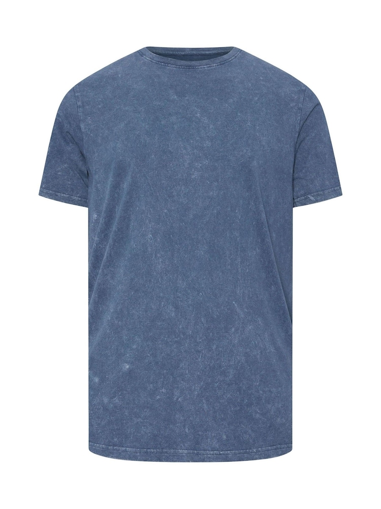 BadRhino Big & Tall Blue 100% Cotton Acid Wash T-Shirts 2 Pack - Image 6 of 6