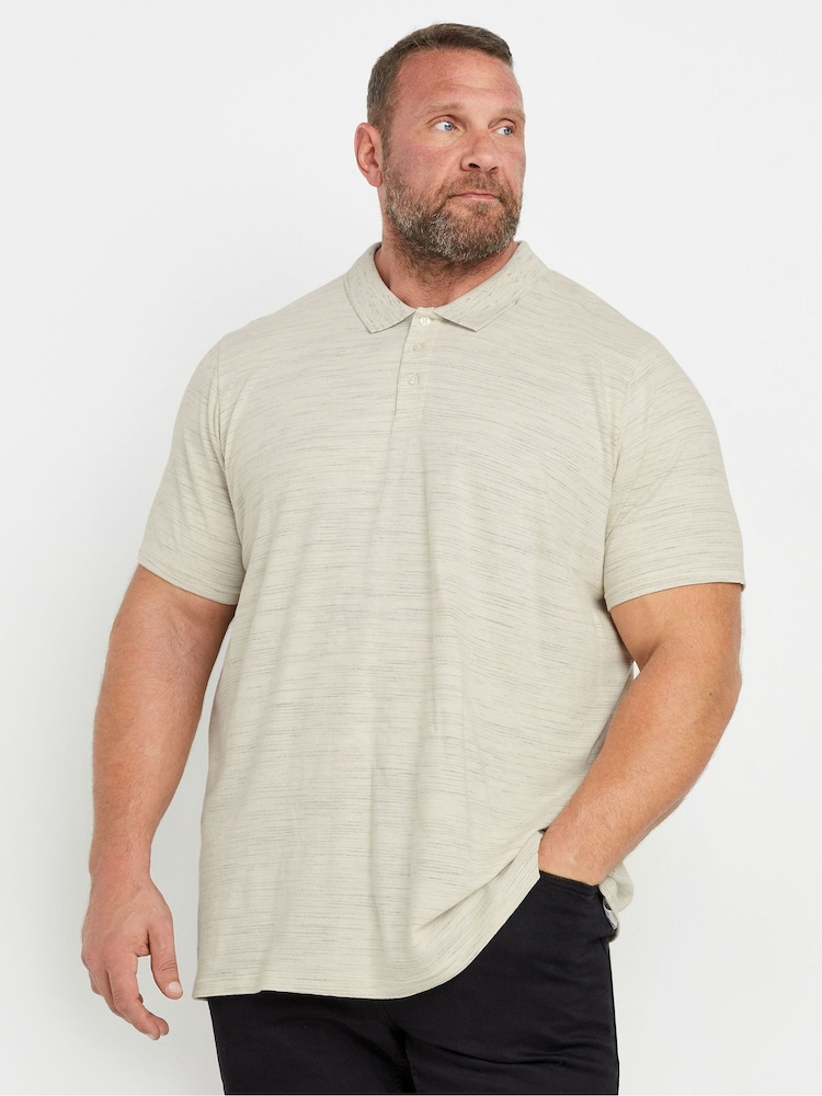 BadRhino Big & Tall Natural 100% Cotton Marl Polo Shirt - Image 1 of 3