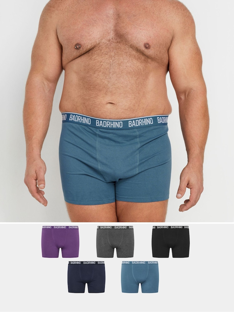 BadRhino Big & Tall Blue Boxers 5 Pack - Image 1 of 8