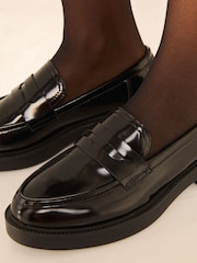 Lipsy Black Wide Fit Chunky Clean Sole Loafers - Image 3 of 5
