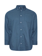 BadRhino Big & Tall Blue Geometric Party 100% Cotton Shirt - Image 2 of 3