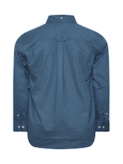 BadRhino Big & Tall Blue Geometric Party 100% Cotton Shirt - Image 3 of 3