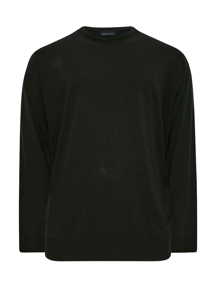BadRhino Big & Tall Black Crewneck Jumper - Image 2 of 3