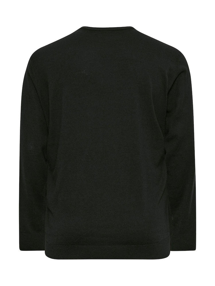 BadRhino Big & Tall Black Crewneck Jumper - Image 3 of 3