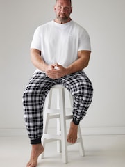 BadRhino Big & Tall Grey 100% Cotton Checked Cuffed Pyjama Bottoms - Image 2 of 6