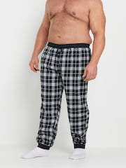BadRhino Big & Tall Grey 100% Cotton Checked Cuffed Pyjama Bottoms - Image 3 of 6
