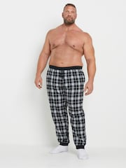 BadRhino Big & Tall Grey 100% Cotton Checked Cuffed Pyjama Bottoms - Image 4 of 6