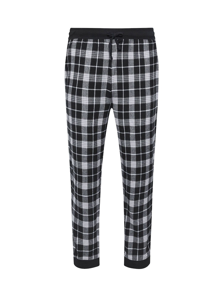 BadRhino Big & Tall Grey 100% Cotton Checked Cuffed Pyjama Bottoms - Image 5 of 6
