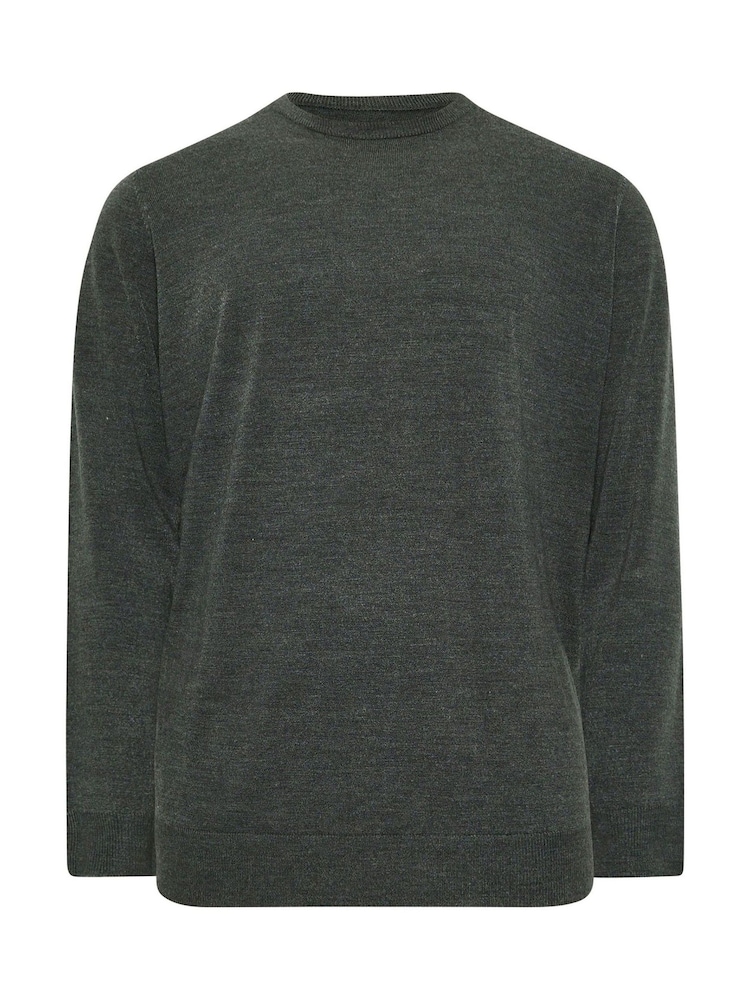 BadRhino Big & Tall Grey Crewneck Jumper - Image 2 of 3