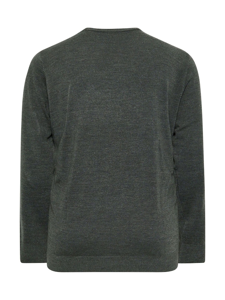 BadRhino Big & Tall Grey Crewneck Jumper - Image 3 of 3