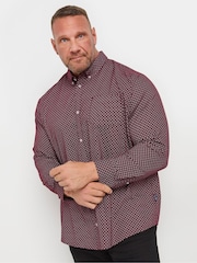 BadRhino Big & Tall Red Geometric Party 100% Cotton Shirt - Image 1 of 3