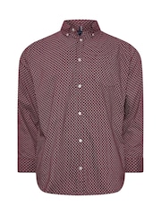 BadRhino Big & Tall Red Geometric Party 100% Cotton Shirt - Image 2 of 3