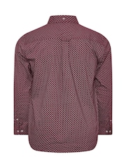BadRhino Big & Tall Red Geometric Party 100% Cotton Shirt - Image 3 of 3