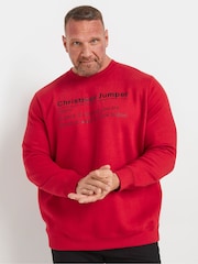 BadRhino Big & Tall Red Christmas Crew Neck Sweatshirt - Image 1 of 3