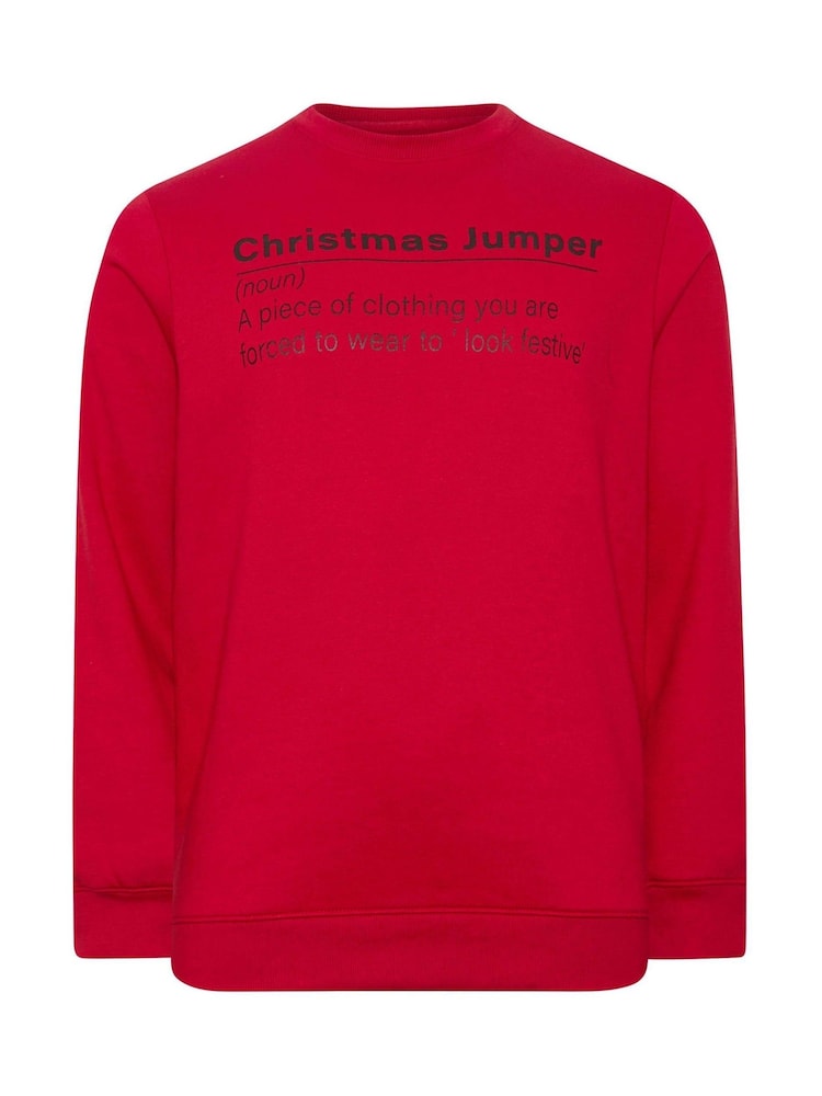 BadRhino Big & Tall Christmas Crew Neck Sweatshirt - Image 2 of 3 BadRhino Big & Tall Christmas Crew Neck Sweatshirt - Image 2 of 3
