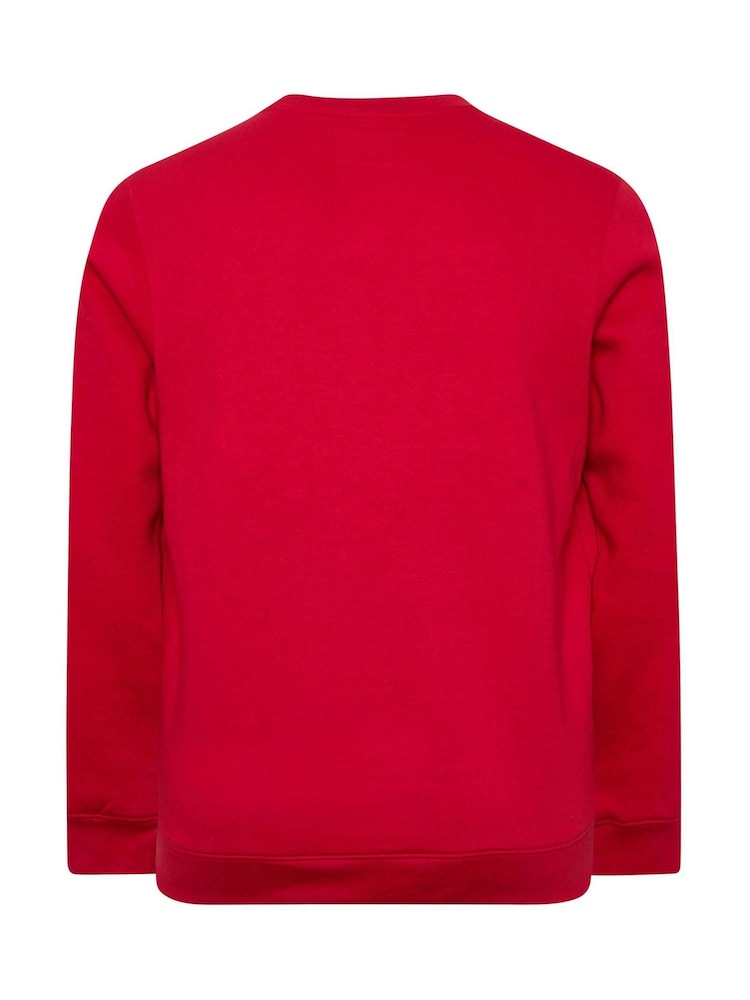 BadRhino Big & Tall Red Christmas Crew Neck Sweatshirt - Image 3 of 3