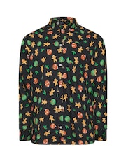BadRhino Big & Tall Black Gingerbread Christmas 100% Cotton Shirt - Image 4 of 5