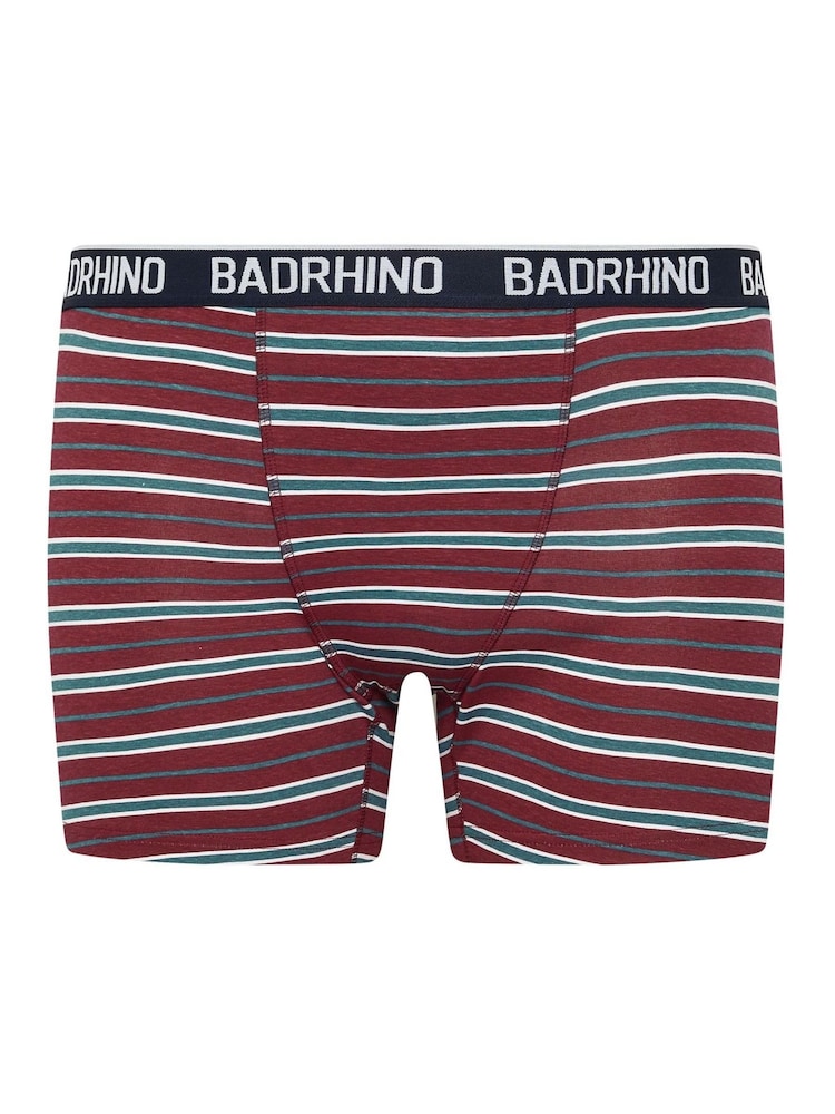 BadRhino Big & Tall Navy Blue Stripe & Spot Trunks 3 Pack - Image 5 of 8