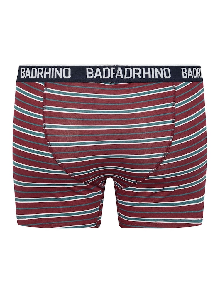 BadRhino Big & Tall Navy Blue Stripe & Spot Trunks 3 Pack - Image 6 of 8