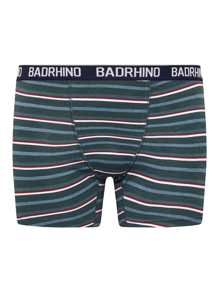 BadRhino Big & Tall Navy Blue Stripe & Spot Trunks 3 Pack - Image 7 of 8