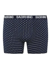 BadRhino Big & Tall Navy Blue Stripe & Spot Trunks 3 Pack - Image 8 of 8