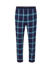 BadRhino Big & Tall Blue 100% Cotton Checked Cuffed Pyjama Bottoms - Image 1 of 2