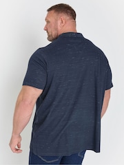 BadRhino Big & Tall Blue 100% Cotton Marl Polo Shirt - Image 2 of 5