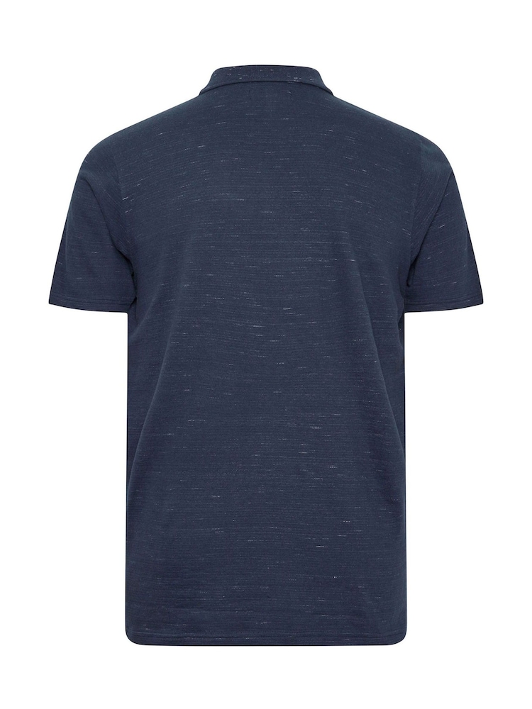 BadRhino Big & Tall Blue 100% Cotton Marl Polo Shirt - Image 5 of 5