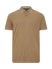 BadRhino Big & Tall Natural 100% Cotton Textured Tipped Polo Shirt - Image 2 of 3