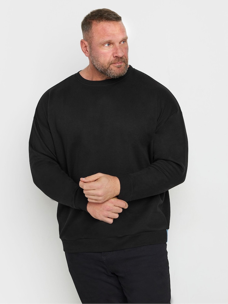 BadRhino Big & Tall Black Workwear Crewneck Sweatshirt - Image 1 of 3