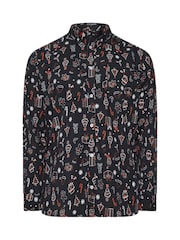 BadRhino Big & Tall Black Outline Christmas 100% Cotton Shirt - Image 4 of 4