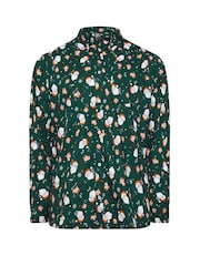 BadRhino Big & Tall Green Santa Christmas 100% Cotton Shirt - Image 2 of 3