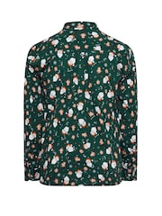 BadRhino Big & Tall Green Santa Christmas 100% Cotton Shirt - Image 3 of 3