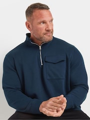 BadRhino Big & Tall Blue Half Zip Sweatshirt - Image 1 of 3