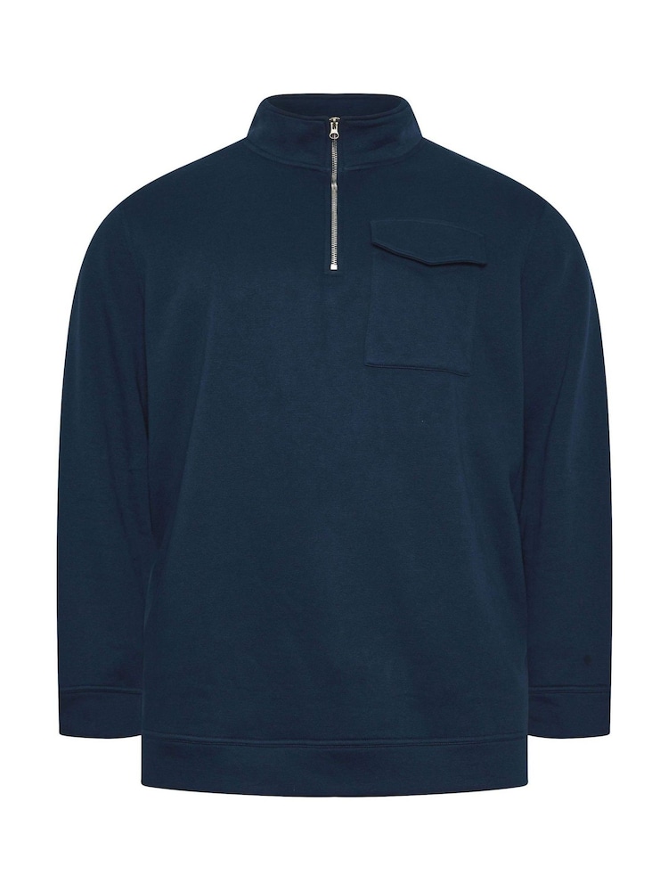 BadRhino Big & Tall Blue Half Zip Sweatshirt - Image 2 of 3