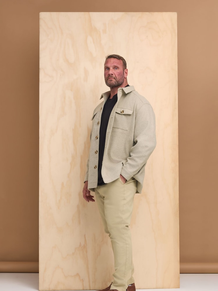 BadRhino Big & Tall Natural Premium Button Down Shacket - Image 1 of 4