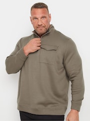 BadRhino Big & Tall Brown Half Zip Sweatshirt - Image 2 of 4
