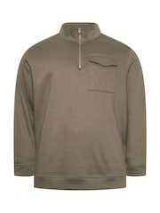 BadRhino Big & Tall Brown Half Zip Sweatshirt - Image 3 of 4