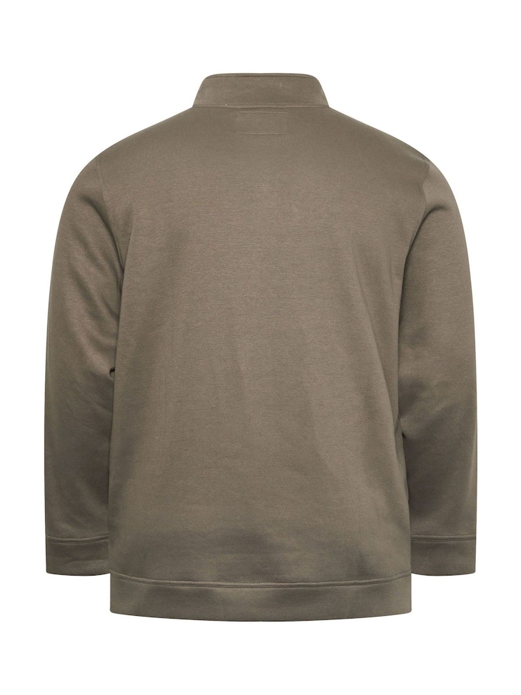 BadRhino Big & Tall Brown Half Zip Sweatshirt - Image 4 of 4