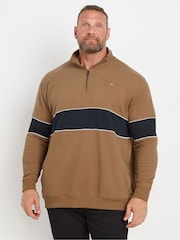 BadRhino Big & Tall Dark Brown Half Zip Sweatshirt - Image 1 of 3