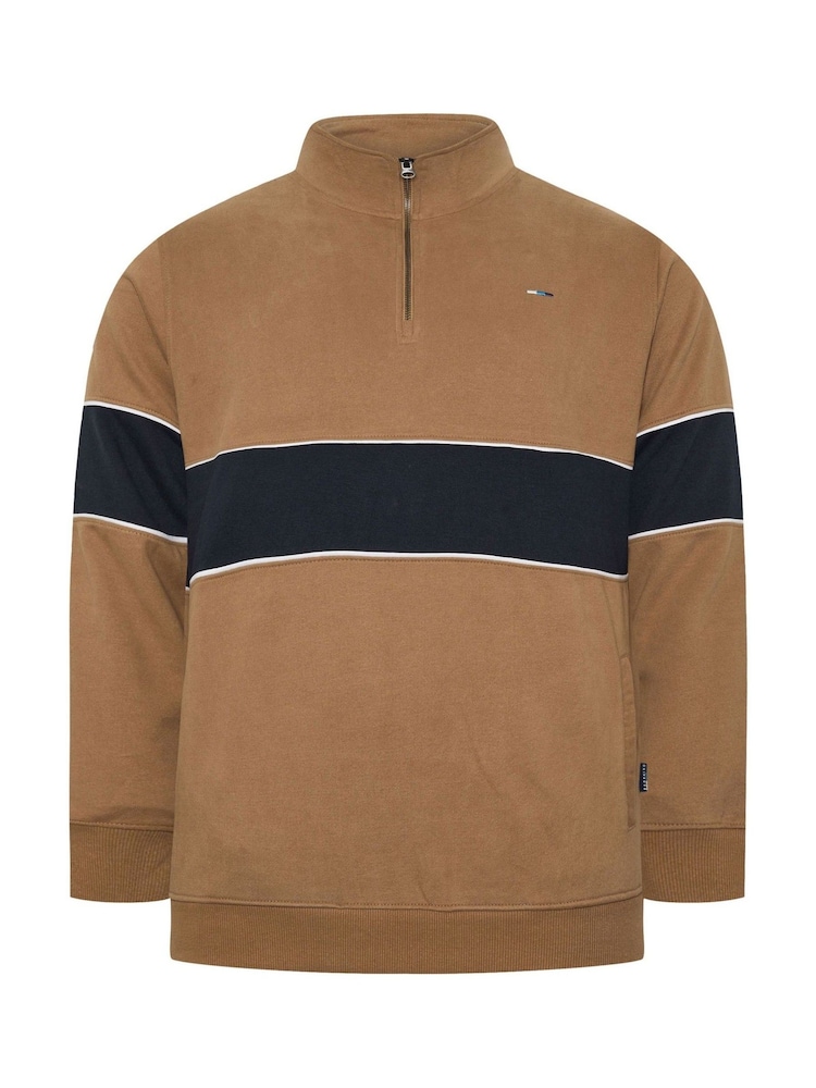 BadRhino Big & Tall Dark Brown Half Zip Sweatshirt - Image 2 of 3