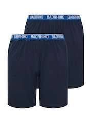 BadRhino Big & Tall Blue 100% Cotton Lounge Shorts 2 Pack - Image 5 of 7