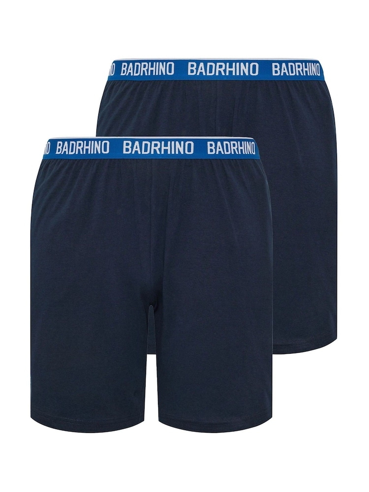 BadRhino Big & Tall Blue 100% Cotton Lounge Shorts 2 Pack - Image 5 of 7