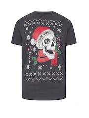 BadRhino Big & Tall Jolly Vibes Christmas 100% Cotton T-Shirt - Image 2 of 3