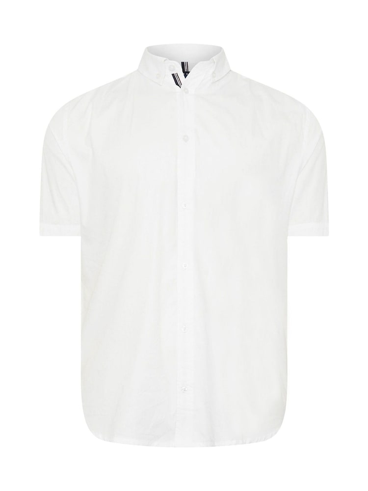 BadRhino Big & Tall White Short Sleeve Poplin 100% Cotton Shirts 2 Pack - Image 6 of 7